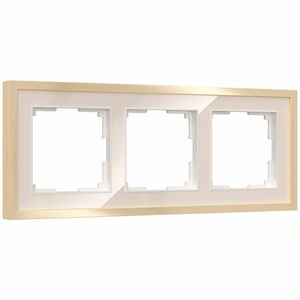 Изображение Рамка на 3 поста Baguette (айвори/латунь) W0032851