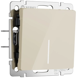 Изображение W1110143/ Выключатель одноклавишный с подсветкой (айвори акрил) W1110143