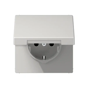 Изображение Розетка с заземлением и крышкой 16А 250В LS 990 светло-серый LS1520KLLG Jung