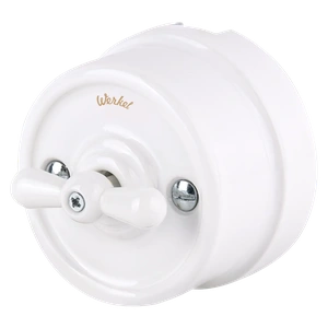 Изображение Переключатель/выключатель одноклавишный (белый) Ретро W5612001