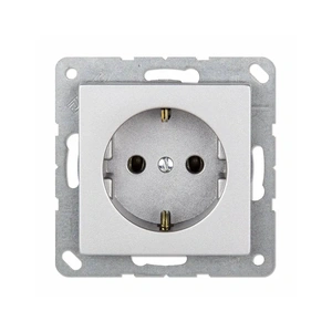 Изображение Розетка с заземлением 16А 250В EcoProfi Deco алюминий EP1420A Jung