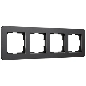 Изображение Рамка на 4 поста Platinum черный алюминий W0042608