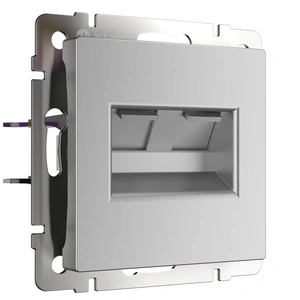 Изображение Розетка двойная Ethernet RJ-45  (серебряный) W1181106