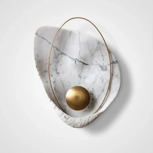Изображение Настенный Светильник Clam Белый Мрамор By Imperiumloft