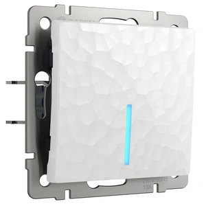 Изображение Выключатель одноклавишный проходной с подсветкой (белый) W1212101